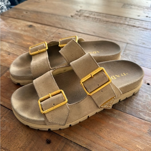 Prada Suede Strap Slides - Picture 2 of 3
